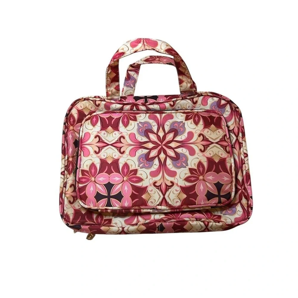 Travel Toiletry Bag Pink Floral Advinity Large Makeup Organizer Boho NWT